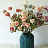 elvesmall  Artificial Flower 5 Head Dandelion False Flower 51cm Small Thorn Ball Hydrangea Simulation Plant For Home Wedding Decorations