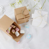 elvesmall 10Pcs Square Kraft Paper Candy Box With Rope Wedding Favor Lace Chocolate Box For Birthday Baby Shower Party Gift Pakcing Decor