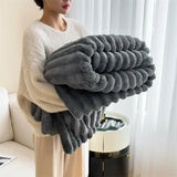 elvesmall New Imitation Rabbit Velvet Autumn Warm Blankets for Beds Soft Fluffy Coral Fleece Throw Blankets for Sofa Warmth Bed Sheets