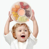 elvesmall Rotating Snack Container Portable with Lid Moisture-proof Storage Boxes Leak Proof Kids Snack Spinner Snack