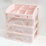 elvesmall 1PC Simple And Transparent Drawer Storage Box Cosmetics Arrangement Student Dormitory Desktop Shelf Send Stickers