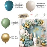 elvesmall Dusty Green Blue Balloon Garland Arch Kit Girls Boys Bohemian Wedding Birthday Baby Shower Gold Latex Balloons Party Decoration