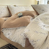 elvesmall Bedding Set Light Luxury Duvet Cover Pillowcase and Bedsheet Bed Linen Set Comforter Queen Bedroom Decor Home Textiles