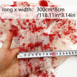 elvesmall 3m Halloween Bloody Cloth Strips Blood Gauze Bandage Haunted House Warning Isolation Belt Home Horror Party Scene Decor Props