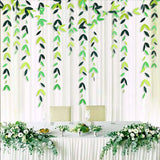 elvesmall 13 Ft Mirror Gold Paper Leaf Garlands Leaves Streamer Decorations Hanging for Gold Birthday Baby Shower Wedding Xmas Party Decor
