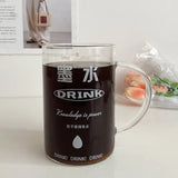 elvesmall  -  1000ml Glass Cups With Lid  And Straw Drinkware Cute Coffee Mugs Big Glasses For Drinks Water Tea  Korean Milk Juice Beer Cup