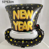 elvesmall 2025 Happy New Year Balloons Banner Rose Gold Number Letter Aluminum Foil Balloon Christmas New Year Eve Party Decor Balls Suppl