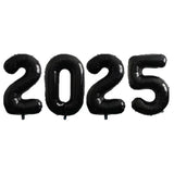 elvesmall 2025 Happy New Year Balloons Banner Rose Gold Number Letter Aluminum Foil Balloon Christmas New Year Eve Party Decor Balls Suppl