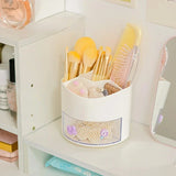 elvesmall Cute Rotating Pen Holder Desktop Drawer Stationery Box Case School Office Desk Kawaii Stationery Storage Box Organizer Stickers