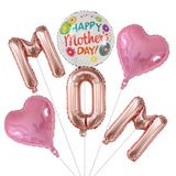 elvesmall 6Pcs Mom Mother's Day Set Festival Balloon Air Globo Home Mother's Day Party Decorations Kid Show Love Gift Baby Shower Supplies