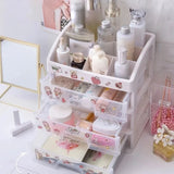 elvesmall 1PC Simple And Transparent Drawer Storage Box Cosmetics Arrangement Student Dormitory Desktop Shelf Send Stickers
