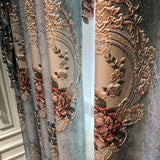 elvesmall  High-grade Embossed Jacquard European Luxury Curtain for Living Room Bedroom Thickened Shading Bay Window Screen Valance Tulle