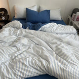 elvesmall Duvet Cover Set with Bed Linens Japanese Stripes Single/Queen/King Size Comforter Bedding Set for Double Bed Cover Quilt
