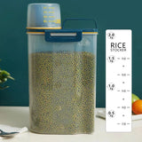 elvesmall Sealed Rice Barrel Kitchen Organizer Food Container For Grain Flour Rice Storage Box Transparent Organiser For Kitchen Convenien