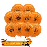 elvesmall 18pcs/set 18inch Orange Stars Foil Balloons Gold Confetti Black Latex Ball Halloween Kids Birthday Party Decors Inflate Balls