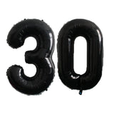 elvesmall 2pcs 40inch Huge Black Number Foil Balloons Birthday Party Decorations Adult Kids 10 11 12 15 20 25 30 45 50 60 Year Old Supplie