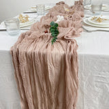 elvesmall  Table Runner Semi-Sheer Personalize Vintage Wedding Decoration Kitchen Dinner Tablecloth Retro Boho Event Designing