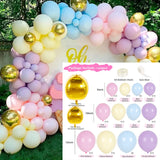 elvesmall Green White Macaron Metal Balloon Garland Arch Kit Wedding Birthday Balloons Decoration Party Balloons For Kids Baby Shower