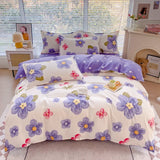 elvesmall Orange Pumpkin Duvet Cover Cartoon Style Bedding Set for Kids Girls Soft Microfiber Reversible Comforter Cover with 2 Pillowcase