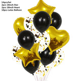 elvesmall 14pcs Rose Gold Mix Star Heart Confetti Latex Balloons Birthday Party Decorations Kids Adult Wedding Anniversary Globos Supplies