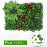 elvesmall 60x40cm Artificial Green Wall Landscape Home Garden Jungle Decor Fake Plants Plastic Lawn Decoration Wall Panels Garden Fence