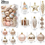 elvesmall 29/20Pcs Christmas Tree Balls Hanging Pendant Candy Cane Pine Cone Ornament Set Christmas Home Decoration 2024 Navidad New Year