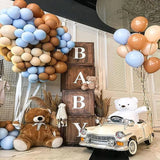 elvesmall 10/20/30pcs Navy Blue Balloons Skin Brown White Sand Latex Balloon Baby Shower Decor Birthday Party Wedding Decoration Supplies