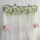 elvesmall 100cm DIY Wedding Flower Wall Decor Arrangement Supplies Silk Peony Rose Artificial Flower Row Decoration Wedding Arch Backdrop