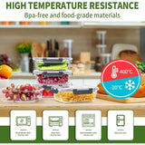 elvesmall Glass Food Storage Containers with Lids Airtight, Glass Meal Prep Container, Pantry Organizers and Storage, Glass Lunch Boxes