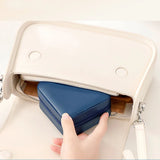 elvesmall Portable Jewelry Box Jewelry Organizer Display Travel Jewelry Case Boxes Button Leather Storage Zipper Jewelers Makeup Organizer