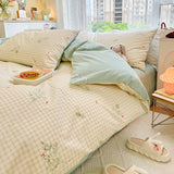 elvesmall High Quality Cotton Bedding Set:1Duvet Cover  2Pillowcases (No Sheet), Breathable Skin Friendly for Single/Couple Bed, 17 Sizes