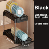 elvesmall Kitchen Pull Out Dish Racks With Drainboard Drawer Storage Sliding Mesh Cabinet Basket for Accessorie Pull Out Cabinet Organizer