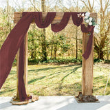 elvesmall Chiffon Table Runner Wedding Arch Chair Decoration Solid Color Gauze European-American Style Banquet Party Marriage Dining