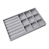 elvesmall Velvet Jewelry Storage Box Necklace Stackable Display Tray Bracelet Earring Organizers DIY Handicrafts Drawer Box Organizer Box