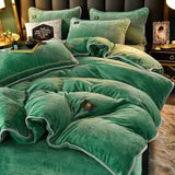 elvesmall Luxury Milk Velvet Ultra-thick Warm Bedding Set for Winter Warmth Skin-friendly Duvet Cover Set King Antistatic Quilt Cover Sets