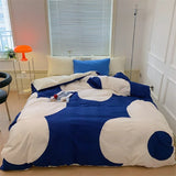 elvesmall Ins Large Flowers Print Pure Cotton Satin Bedding Set Full Size Single Double Comforter Bedding Sets Duvet Cover Set 100% Cotton