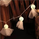 elvesmall  1.5m 10Led Halloween Pumpkin Ghost Skeletons Bat Spider Led Light String Festival Bar Home Party Decor Halloween Ornament