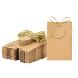 elvesmall 30/10pieces Of Kraft Paper With Hemp Rope Gift Packaging Bag Jewelry Cookie Wedding Birthday Favor Candy  Box Food Packaging Bag