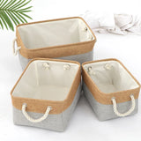 elvesmall Cotton and Linen Foldable Storage Basket for Sorting and Organizing Miscellaneous Items Storage Baskets Woven Basket
