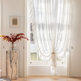 elvesmall 1PC White Lace FLoral Geometric Sheer Curtain for Living Room Window Drape Princess Bedroom Wedding Study#E