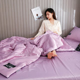 elvesmall Luxury Stain Summer Comforter Bedding Sets Mint Fiber Filling Light and Airy Double Blanket for Summer Air Conditioner Quilt