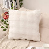 elvesmall Flush Pillow Covers Solid Color Living Room Decoration Cushion Cover Fur Sofa Pillowcase Moden Home Decor