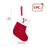 elvesmall Christmas Socks Knitting Snowflake Letter Stocking Christmas Decoration For Home 2024 Xmas Tree Ornament Gift Navidad Natal 2024