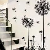 elvesmall Black Dandelion Sitting Room Bedroom Wall Stickers Household Adornment Decor Decals Mural Art Poster On The Wall