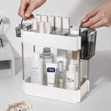elvesmall  -  INS 2Layers Desktop Skin Care Products Storage Rack Home Seasoning Bottle Cups Rack Study Bookshelf Stationery Sundry Organizer