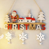 elvesmall 2024 Wooden Christmas Pendants Door Wall Xmas Decor Christmas Tree Hanging Ornaments Happy New Year 2025 Naviidad Decor For Home