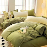 elvesmall Gradient Blue Bedding Set Soft Duvet Cover with Sheet Simple Quilt Cover and Pillow Covers Girls Woman Bed Sets