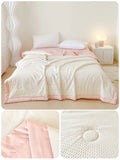 elvesmall  Double-sided Air Conditioner Comforter Solid Summer Quilt Blanket bed cover seersucker quilt single double bedding