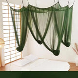 elvesmall Mosquito Net Bedroom Luxurious Four-Door Fit King and Queen Double Beds Netting Elegant Green Netting Bedroom Decor Canopy