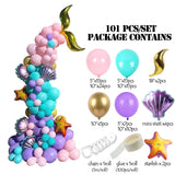 elvesmall Mermaid Balloon Garland Kit Mermaid Tail Purple Blue Balloons Mermaid Under The Sea Party Decor Girls Birthday Party Baby Shower